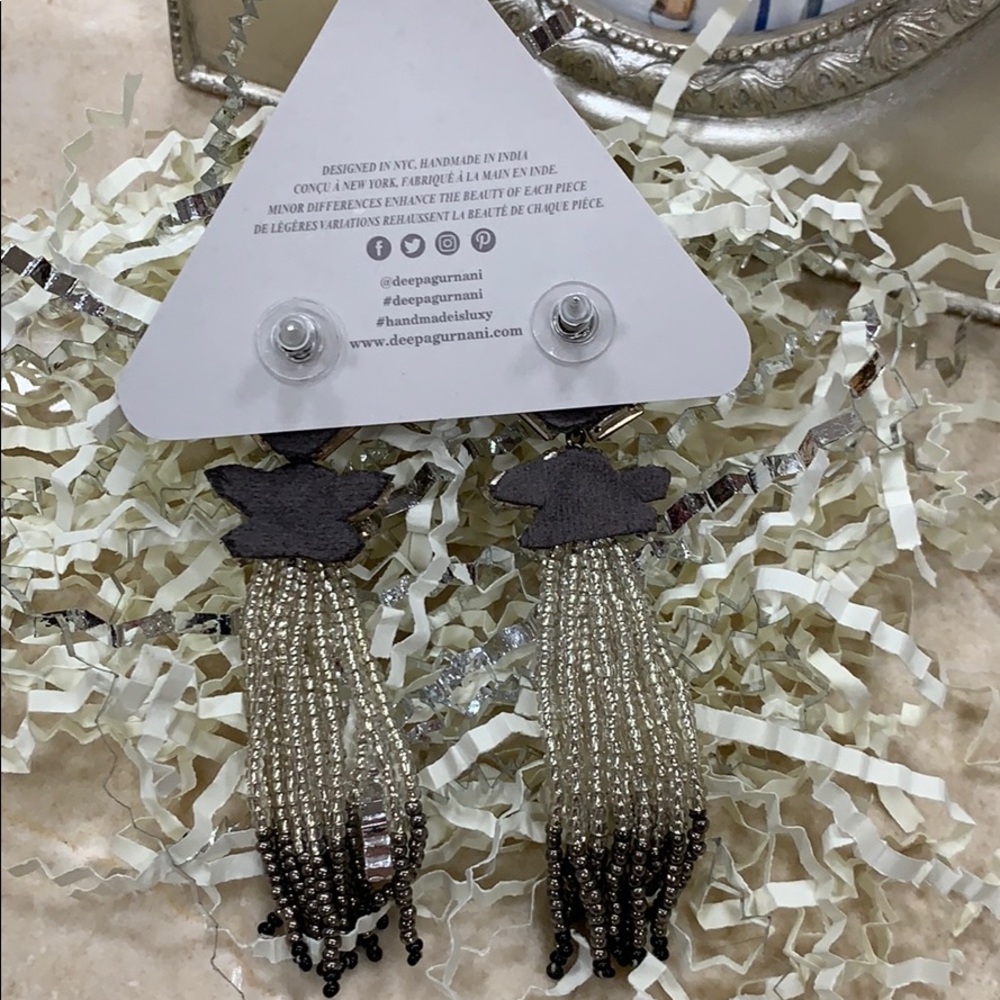 DEEPA GURNANI BETHEA EARRINGS IN GRAY WITH POSTS - Picture 7 of 13